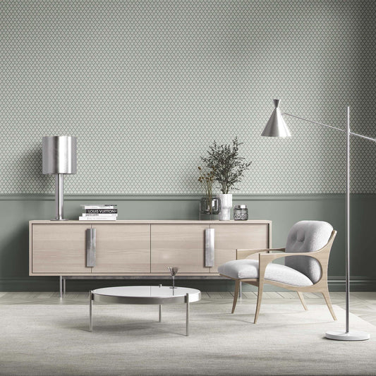 Trellis Bloom Wallpaper - Misty Sage
