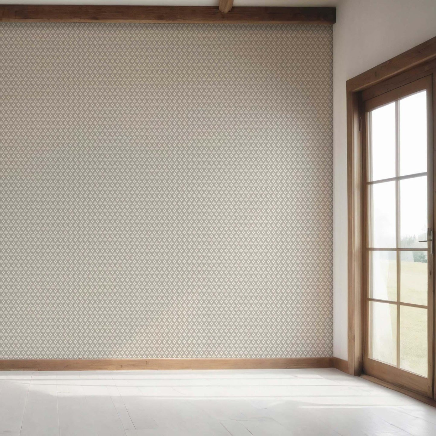 Trellis Bloom Wallpaper - Taupe Linen