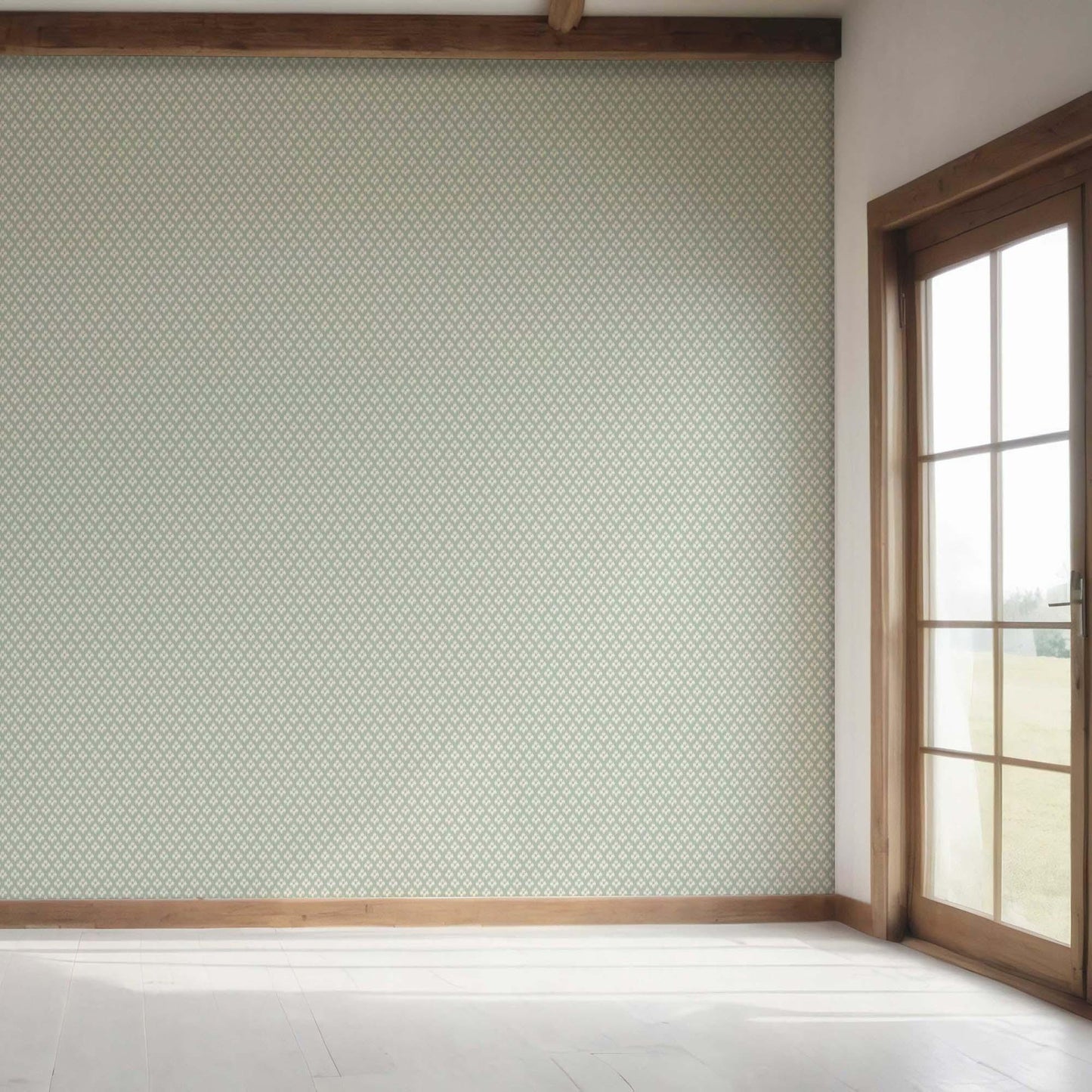 Trellis Bloom Wallpaper - Moss Grey