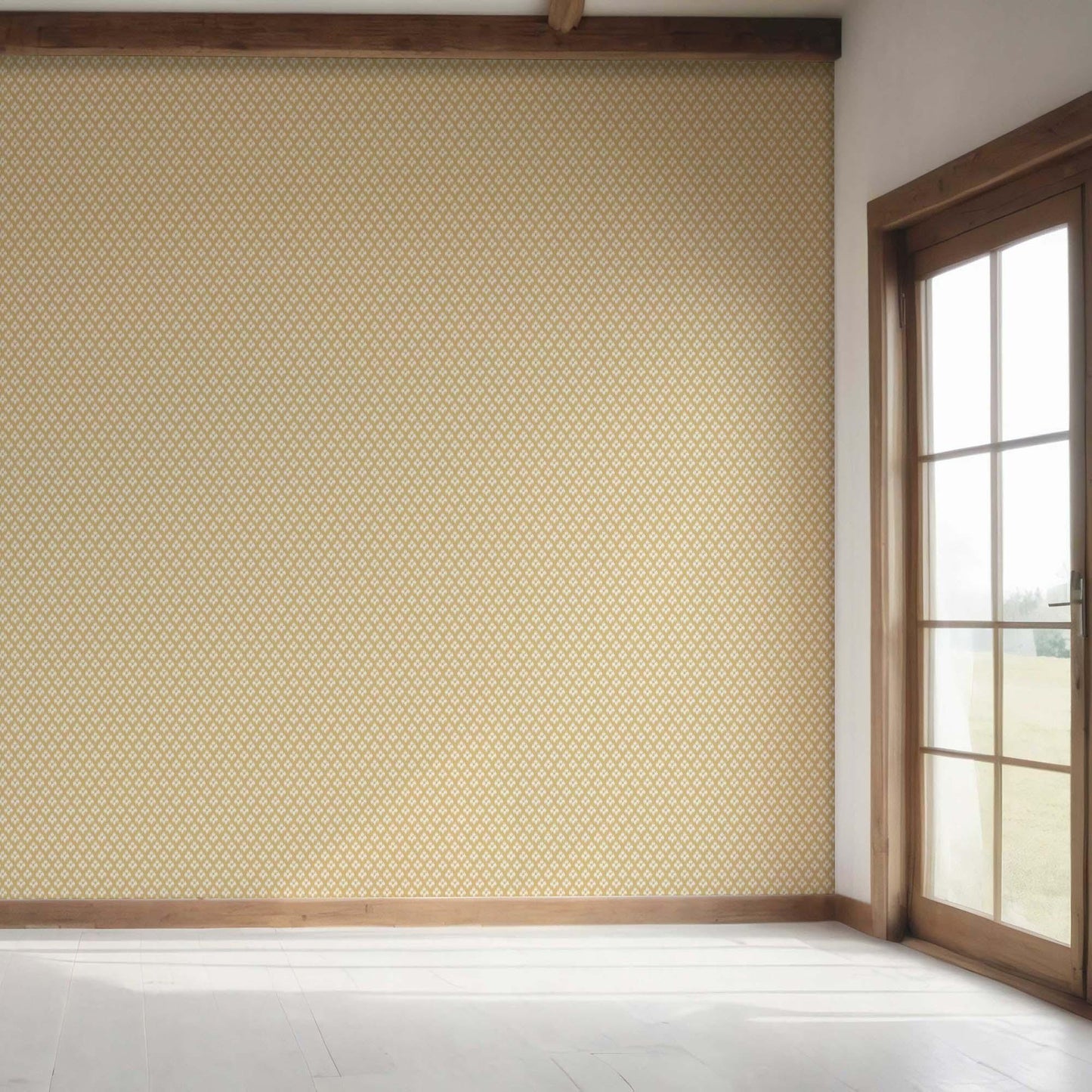 Trellis Bloom Wallpaper - Golden Wheat