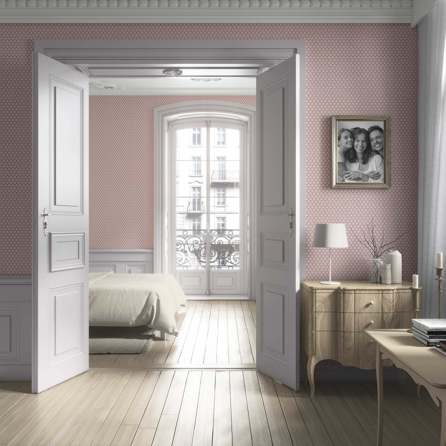 Trellis Bloom Wallpaper - Dusk Mauve