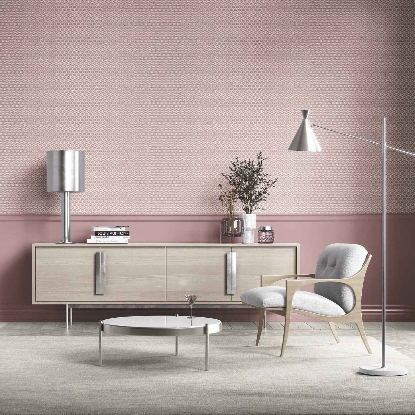 Mughal Grid Wallpaper - Clay Blush