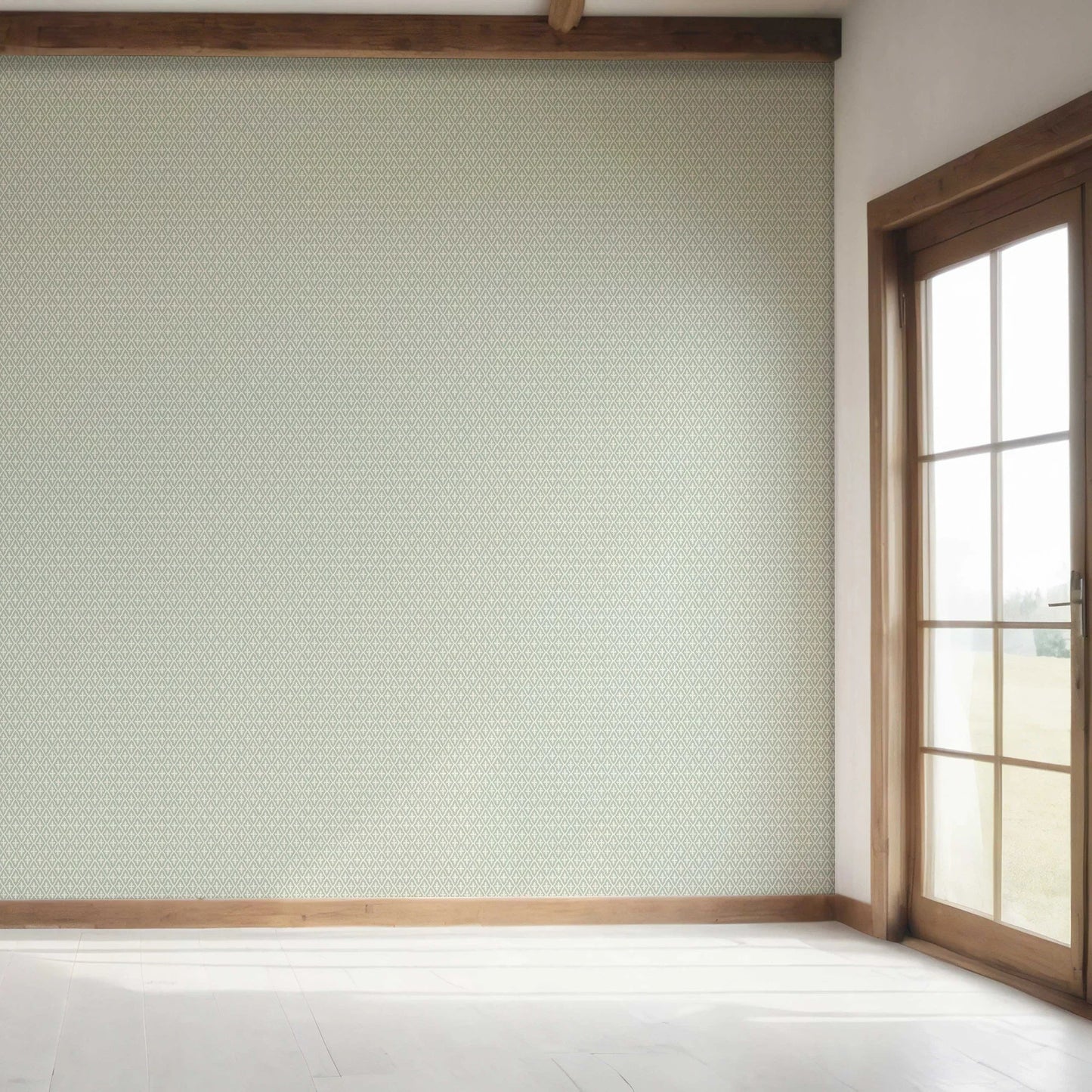 Mughal Grid Wallpaper - Celadon Lattice