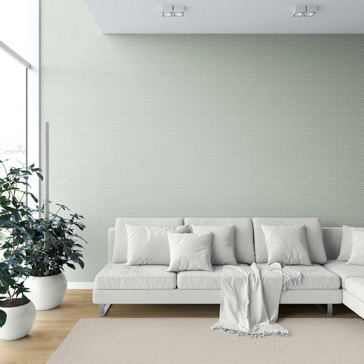 Mughal Grid Wallpaper - Celadon Lattice