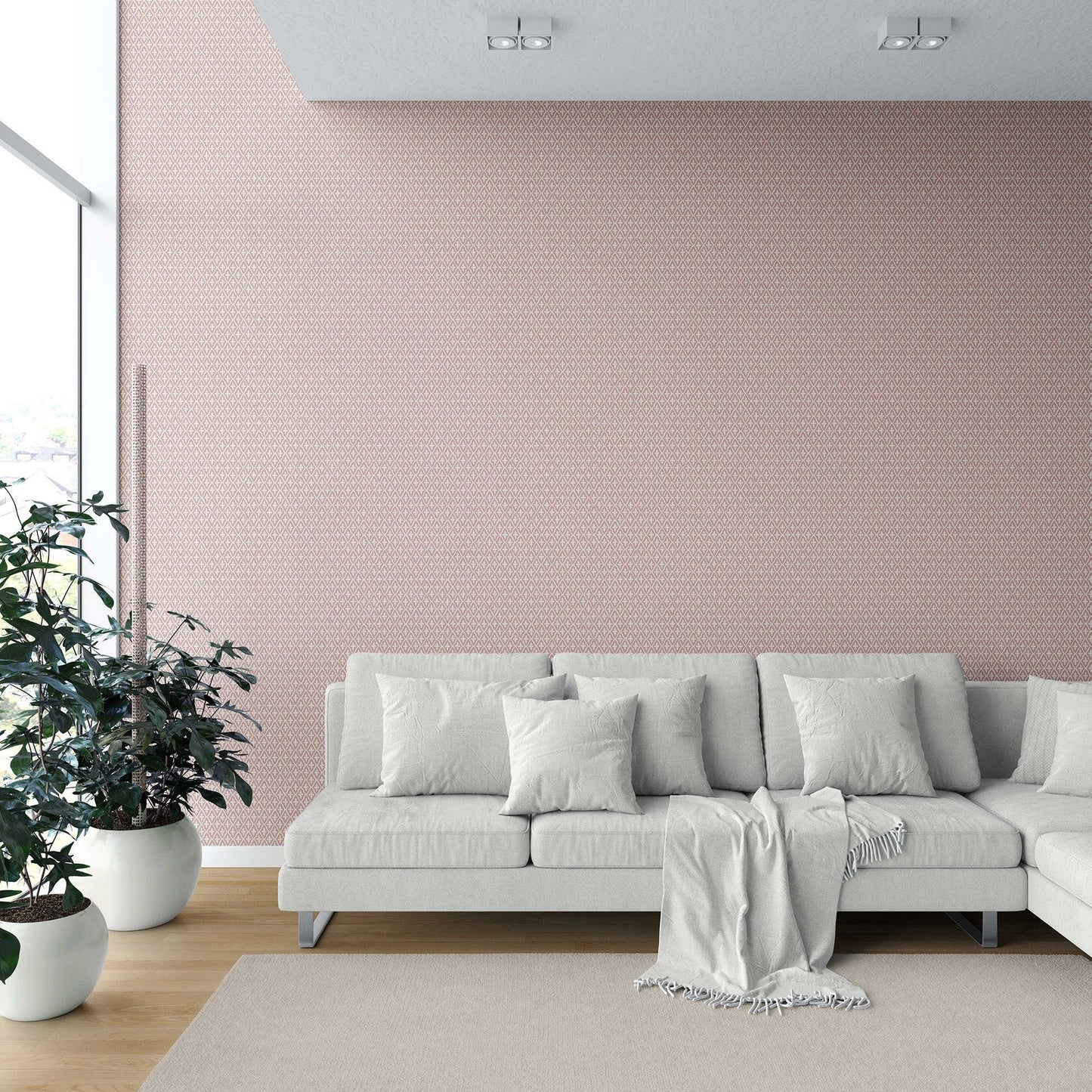 Mughal Grid Wallpaper - Coral Dust