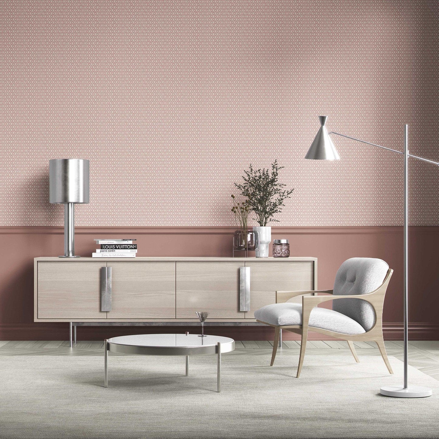Mughal Grid Wallpaper - Coral Dust