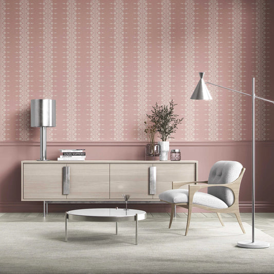 Zari Lineage Wallpaper - Dusty Rosewood