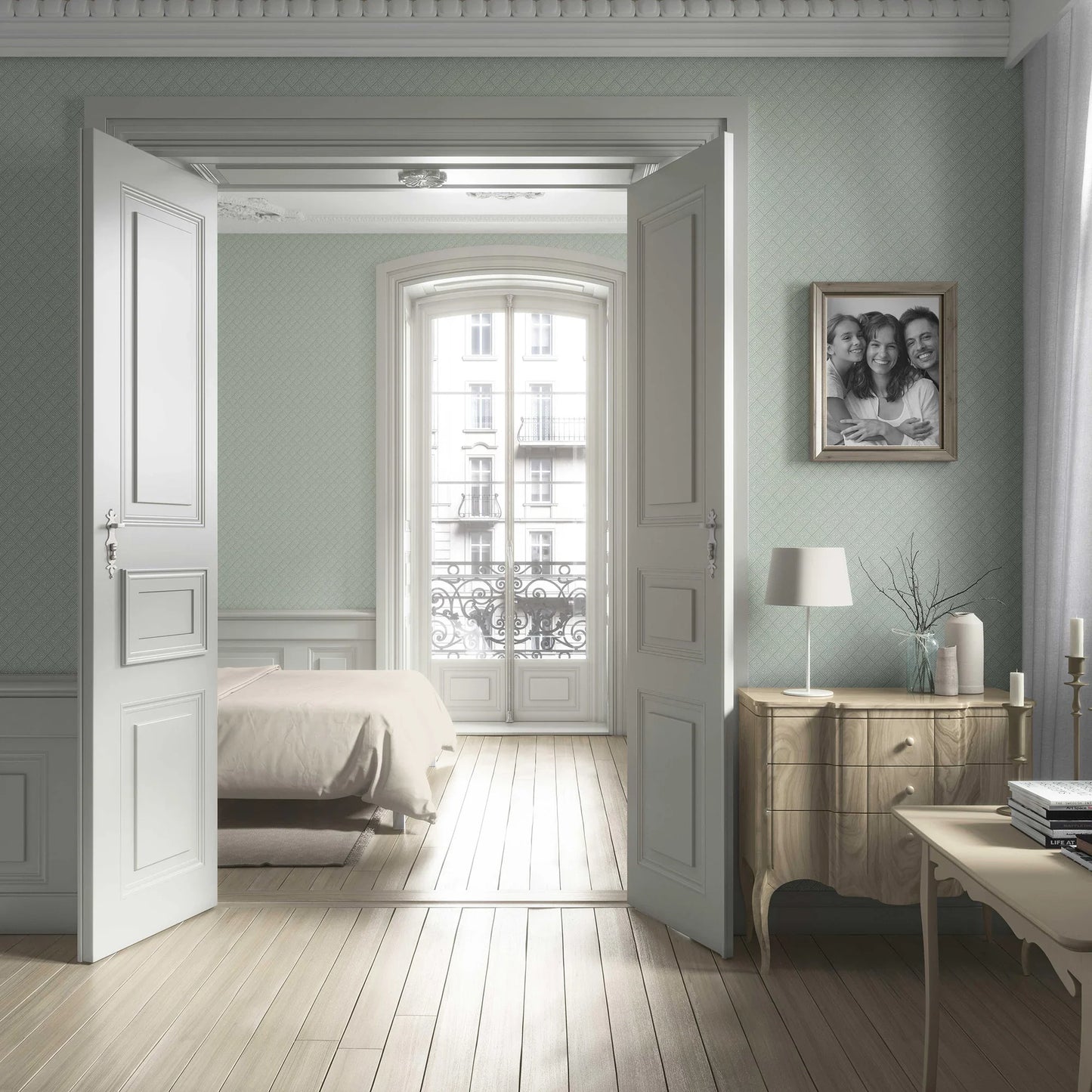 Jaali Echo Wallpaper - Moss Mint