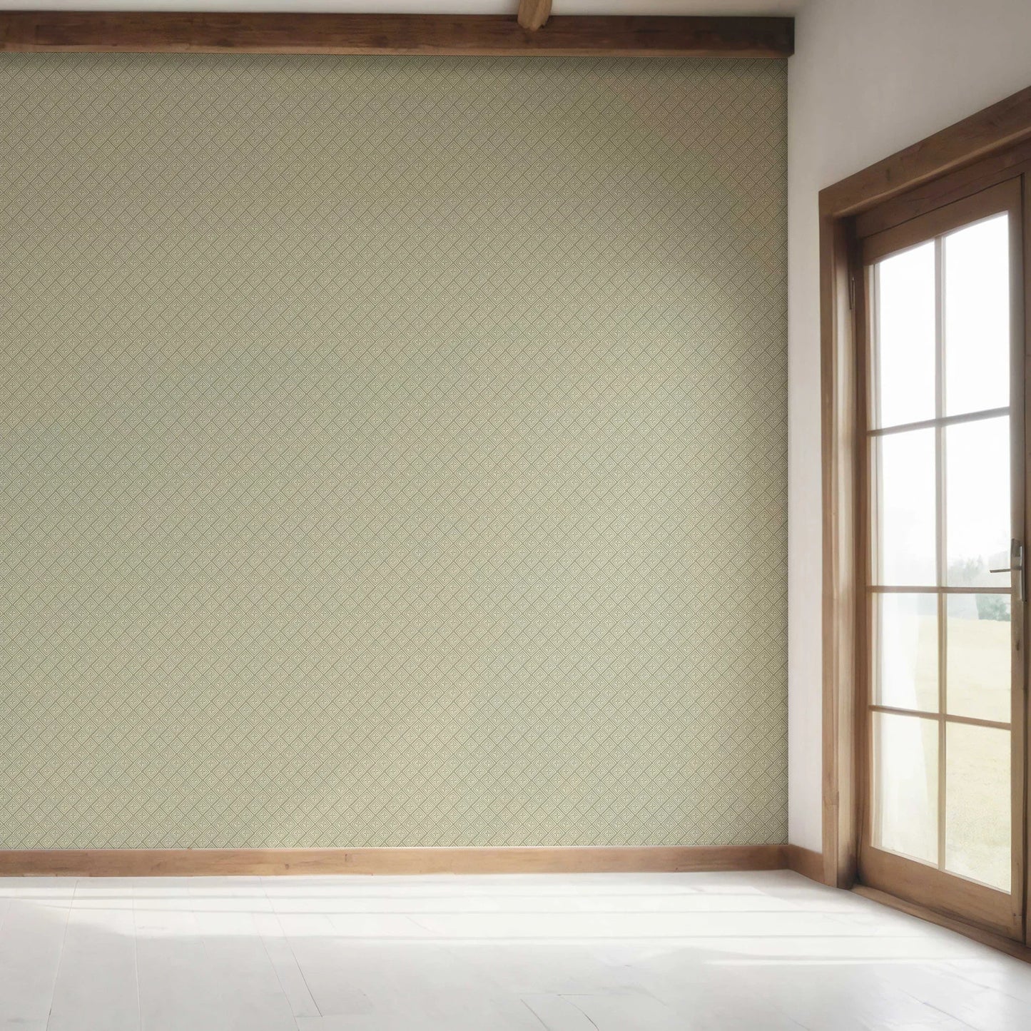 Jaali Echo Wallpaper - Olive Lattice