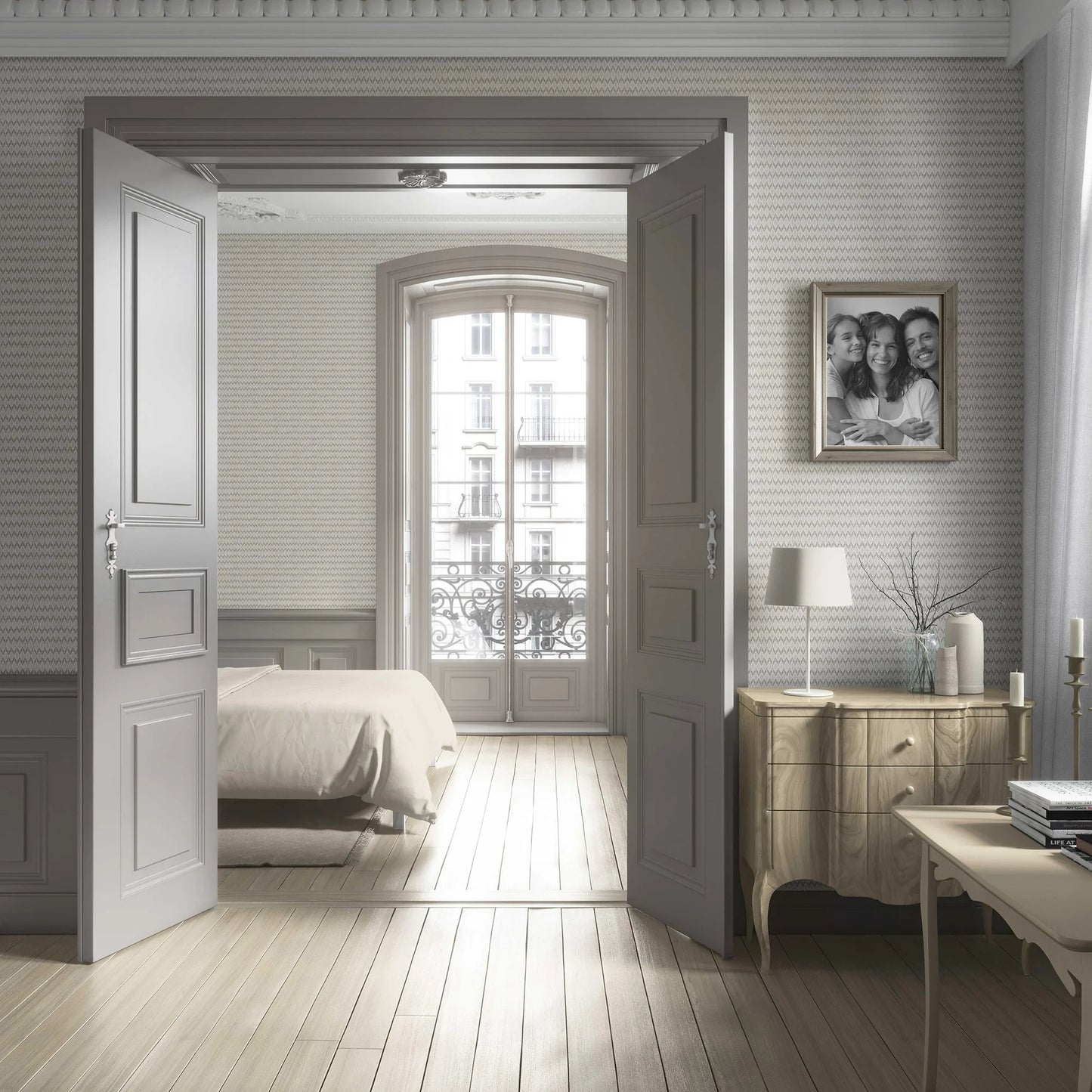 Ikat Reverie Wallpaper - Driftwood Grey