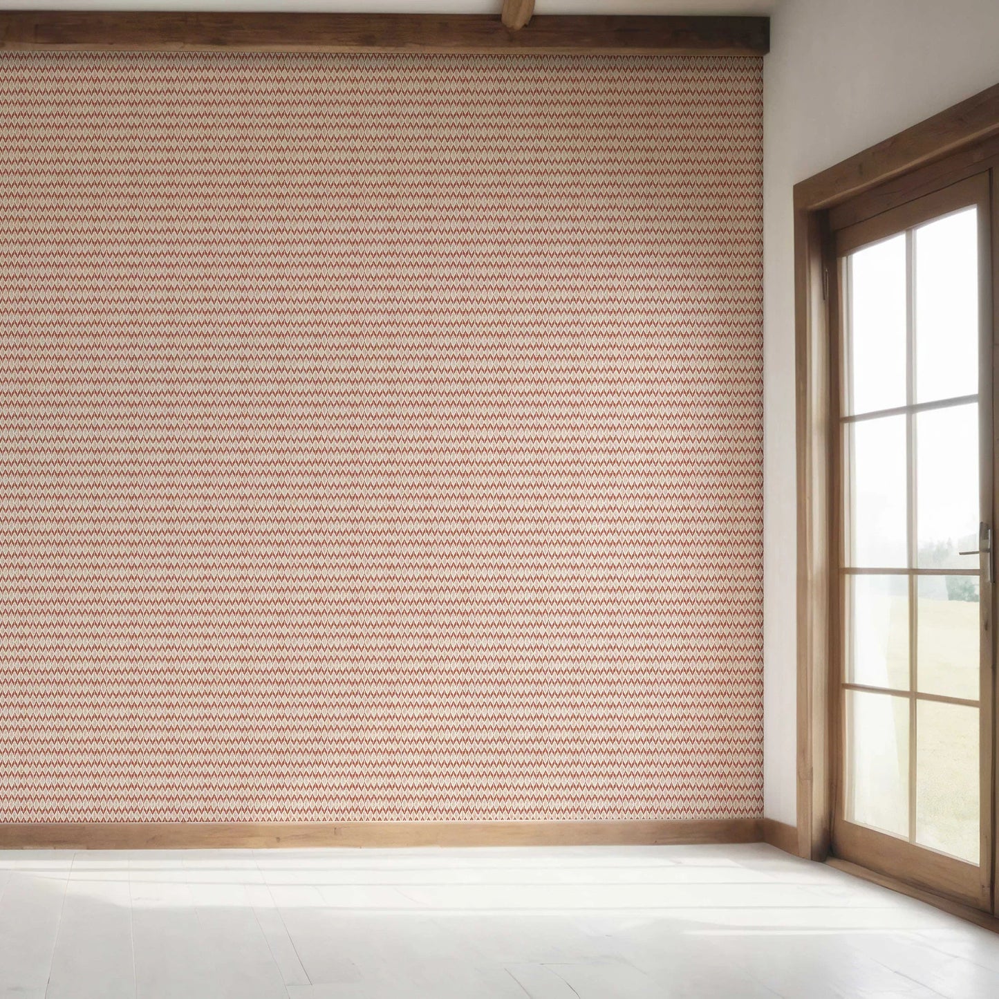 Ikat Reverie Wallpaper - Terracotta Veil