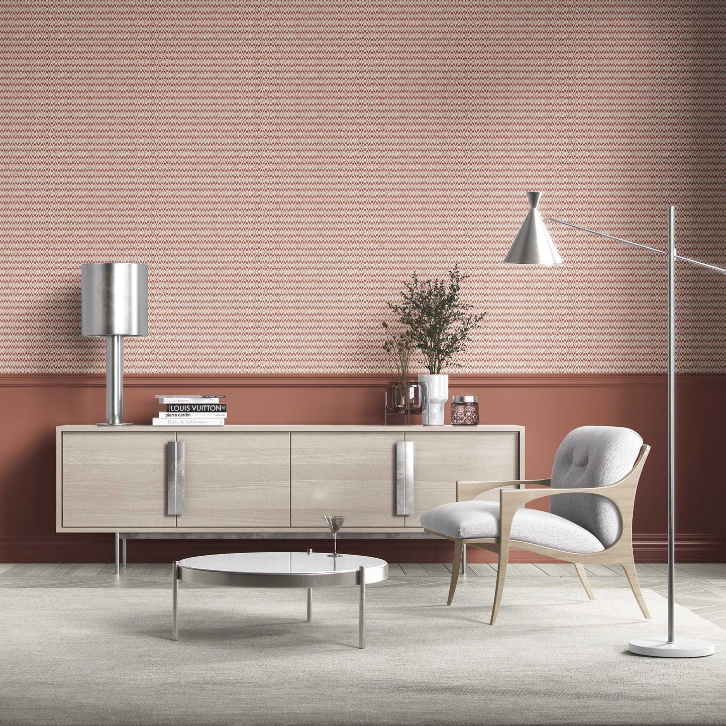 Ikat Reverie Wallpaper - Terracotta Veil
