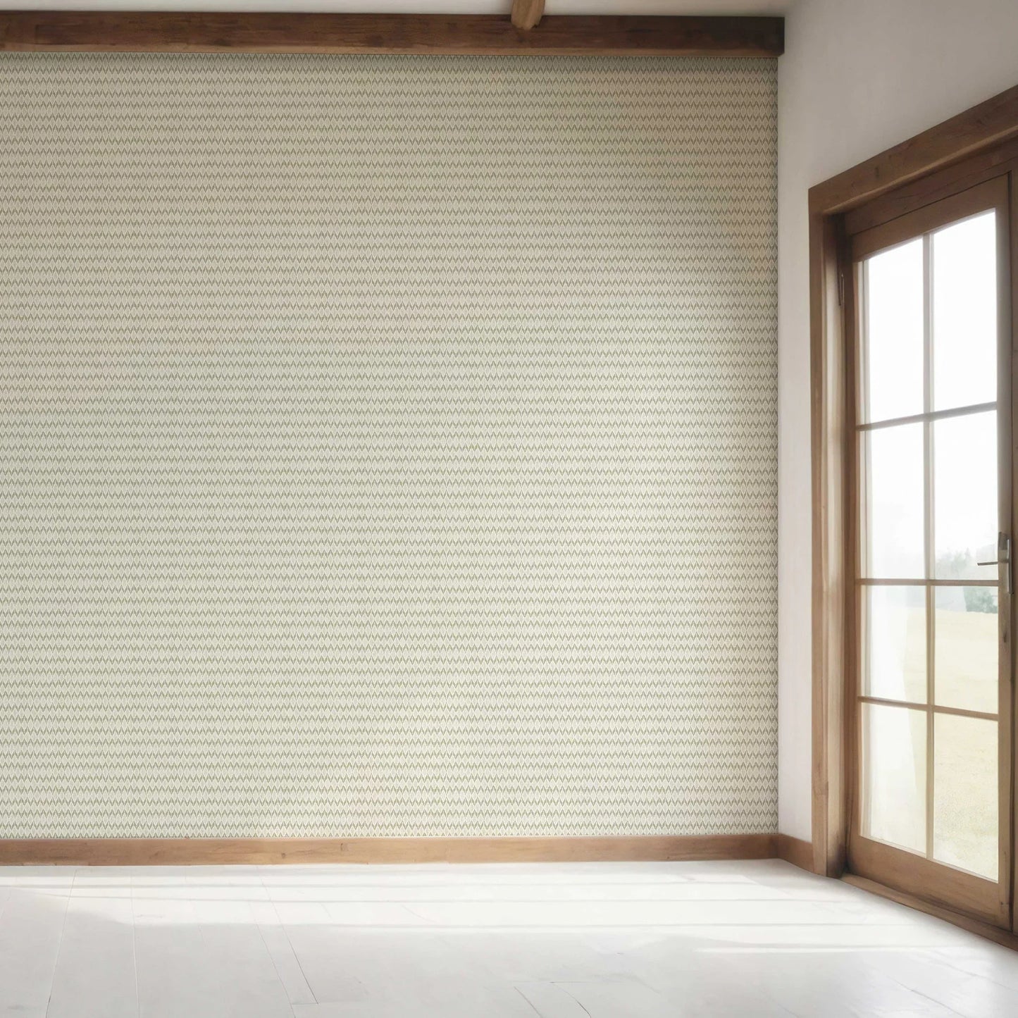 Ikat Reverie Wallpaper - Mossed Ivory