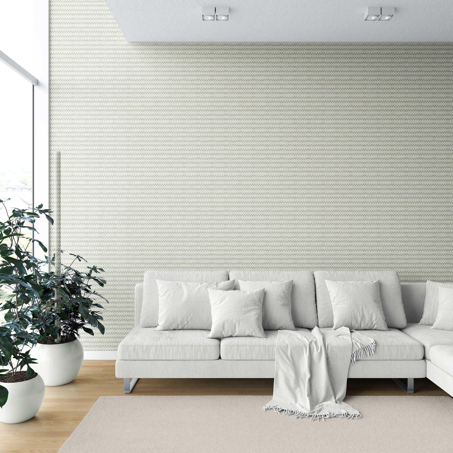 Ikat Reverie Wallpaper - Mossed Ivory