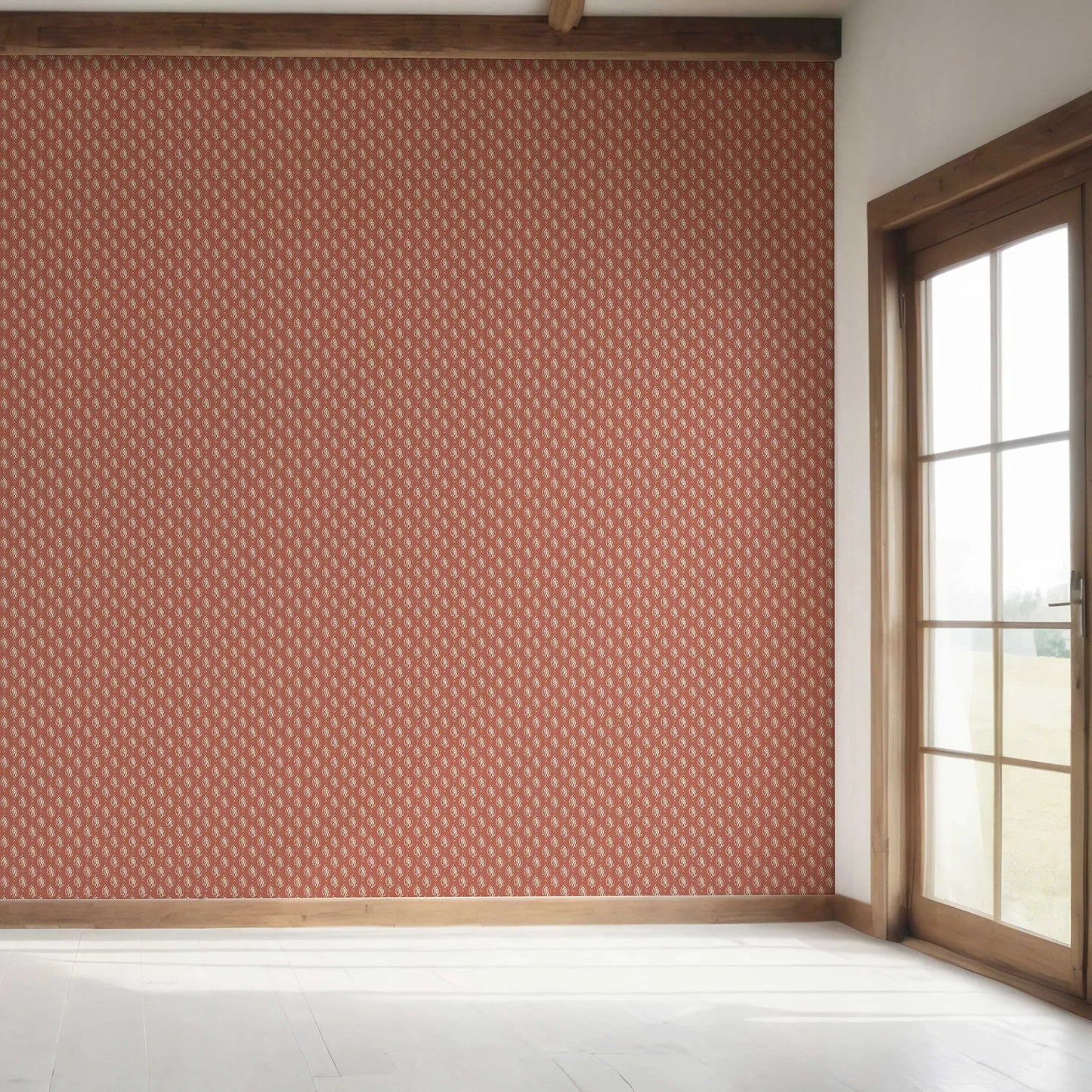 Nazaara Wallpaper - Terracotta Rust