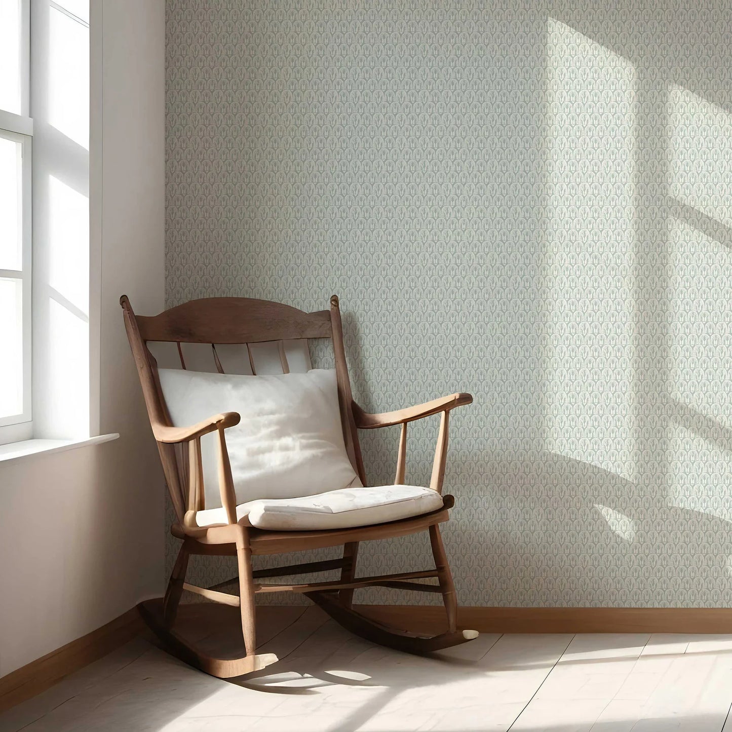 Arched Canopy Wallpaper - Misty Jade