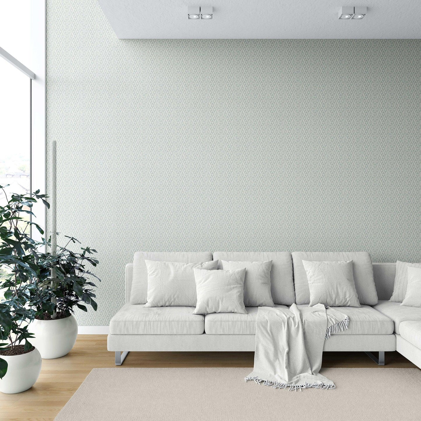 Arched Canopy Wallpaper - Misty Jade