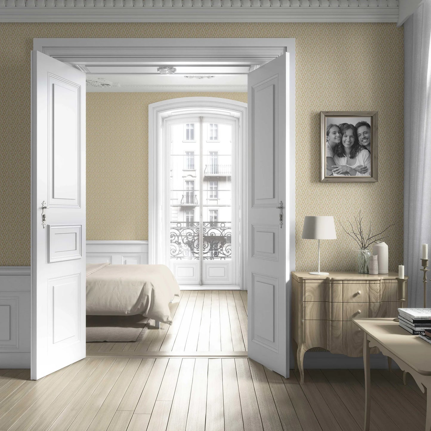 Arched Canopy Wallpaper - Golden Palm