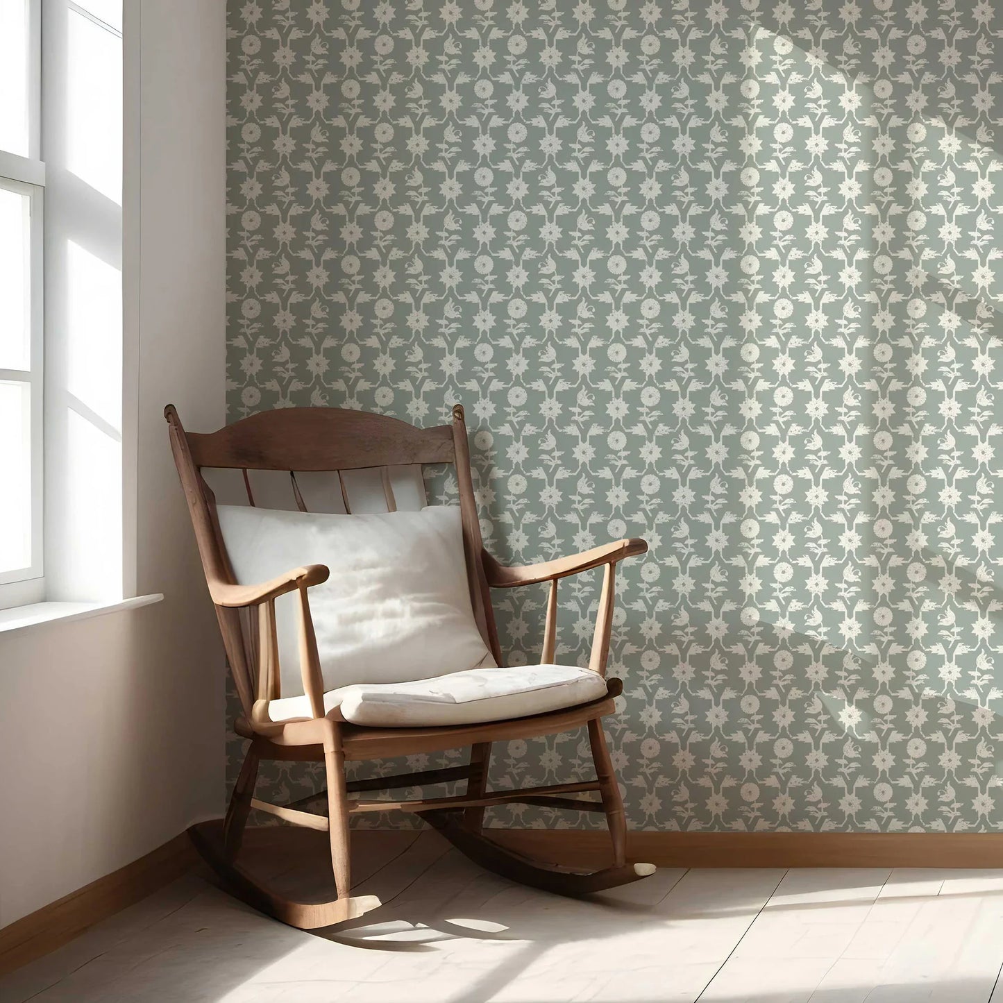 Wild Bloom Wallpaper - Willow Mist