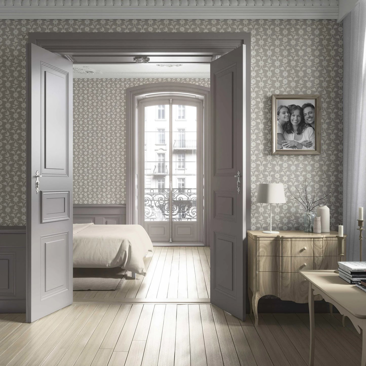 Wild Bloom Wallpaper - Smoky Taupe