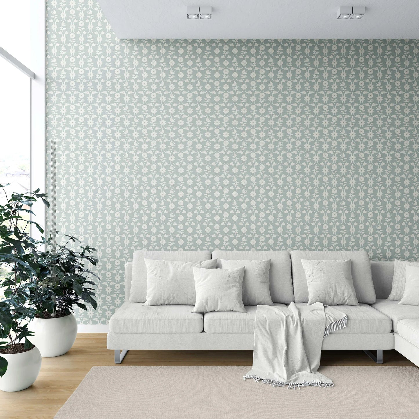 Wild Bloom Wallpaper - Fogflower Blue