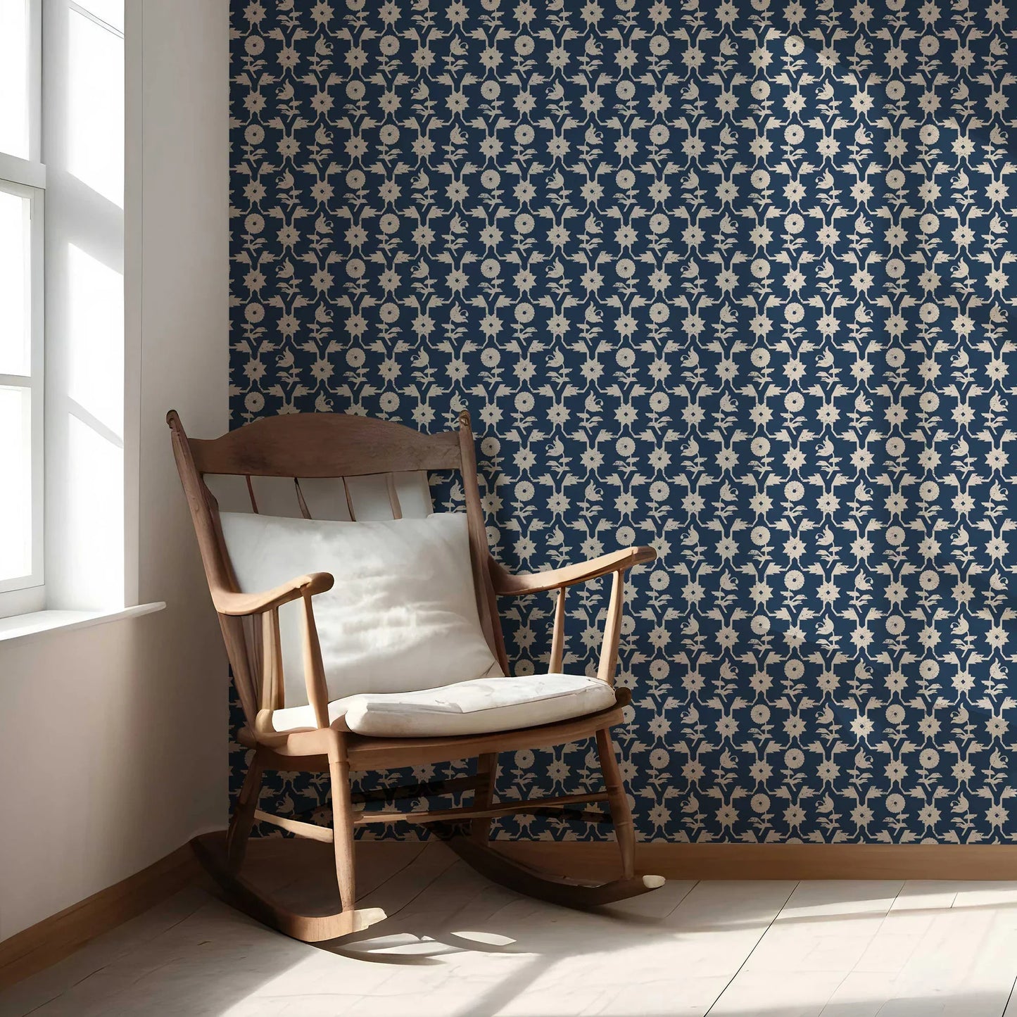 Wild Bloom Wallpaper - Indigo Canopy