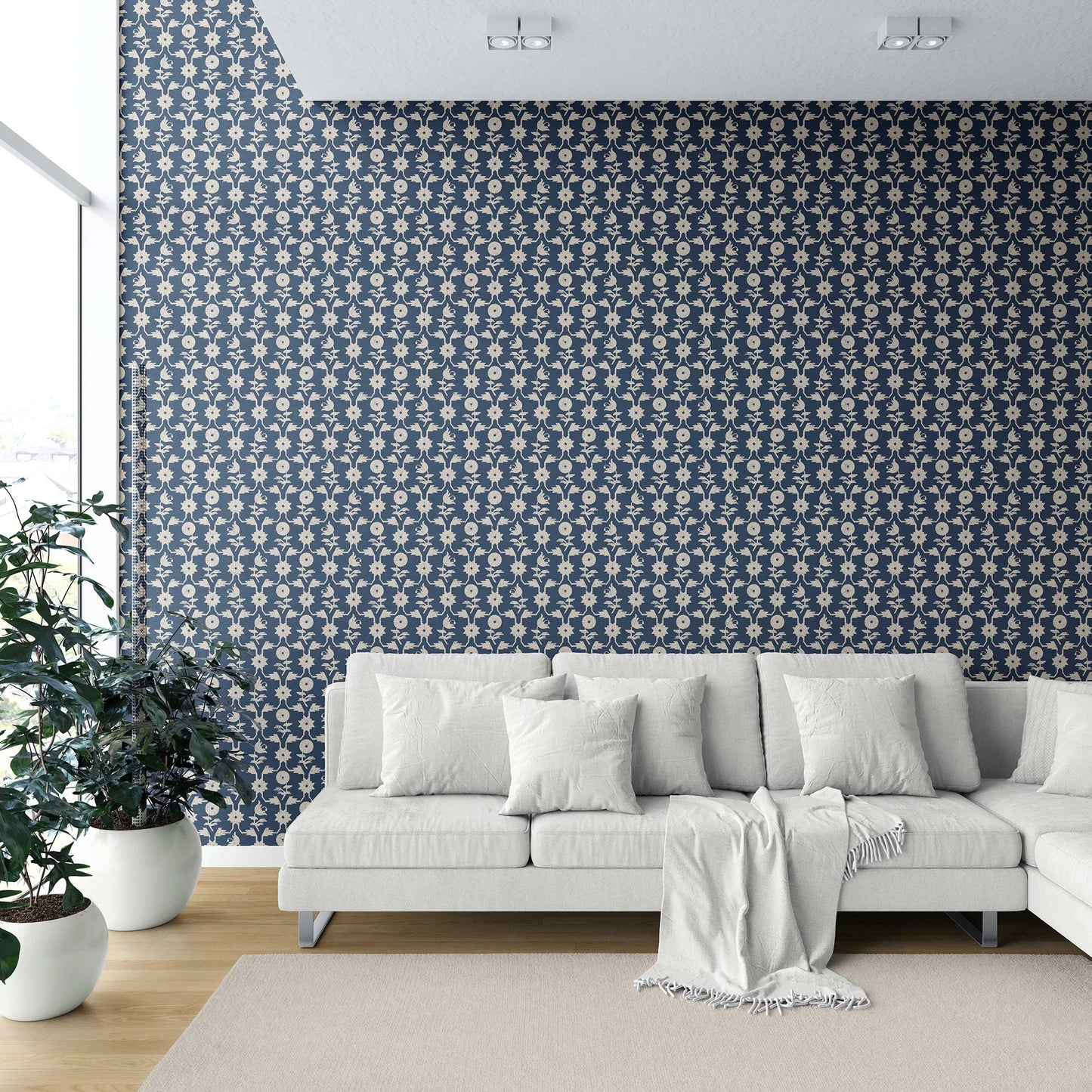 Wild Bloom Wallpaper - Indigo Canopy