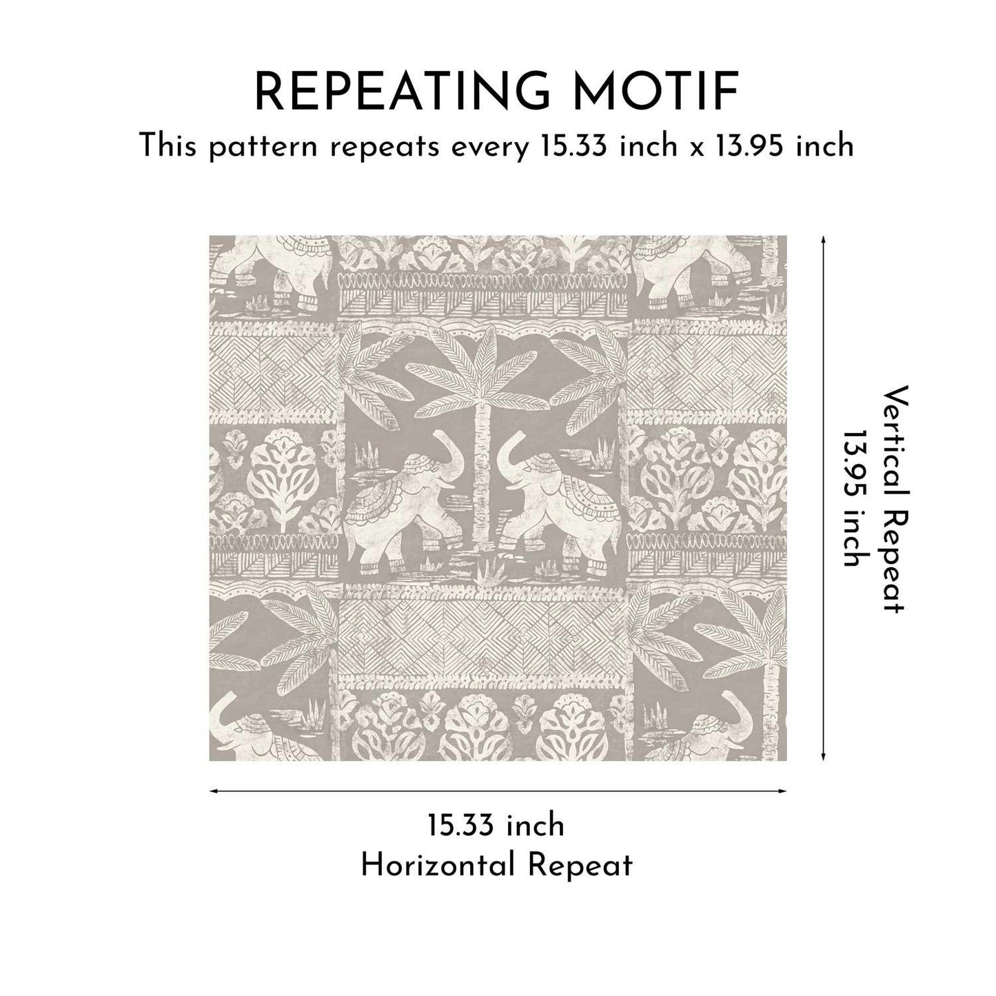 Elephant Grove Wallpaper - Dusted Cocoa
