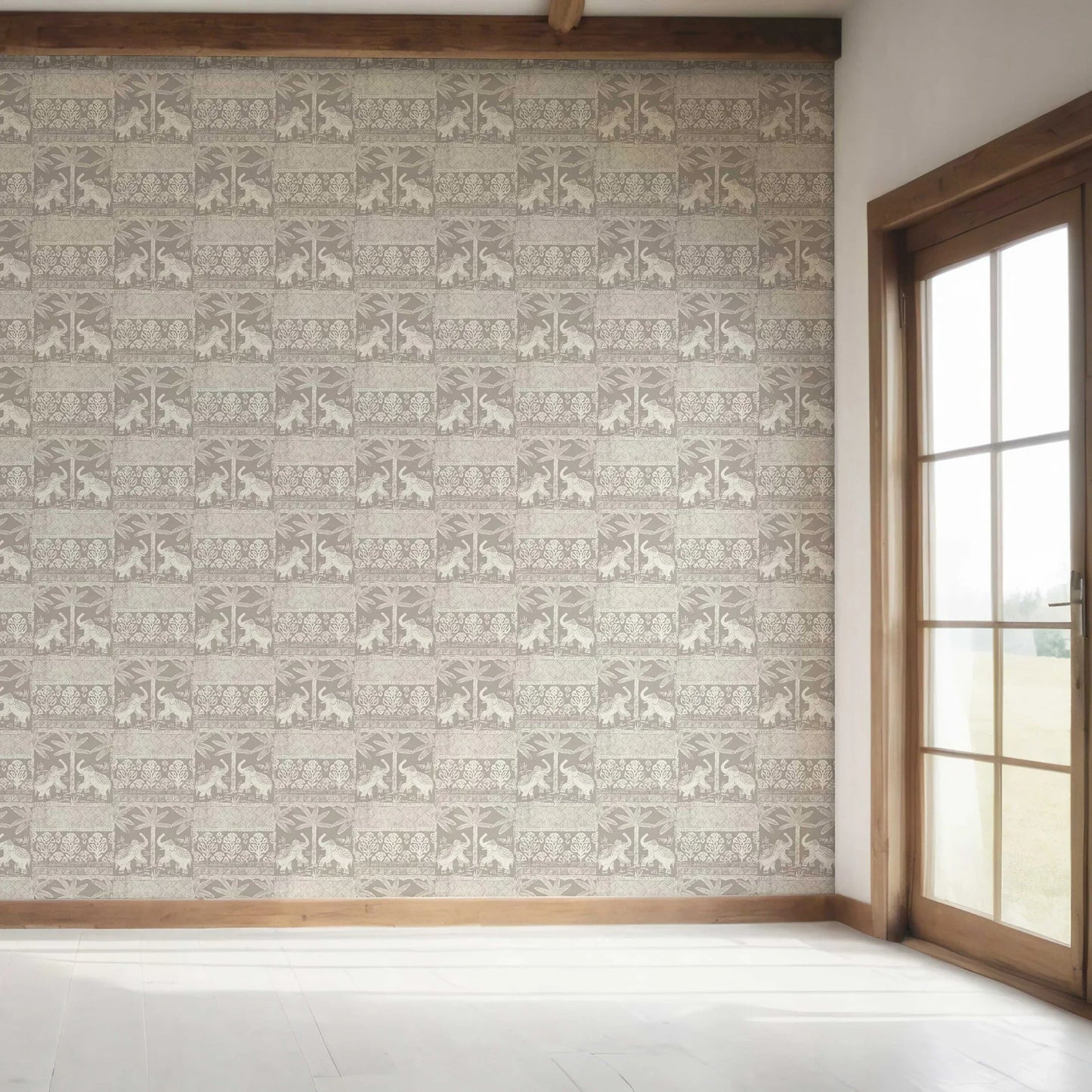 Elephant Grove Wallpaper - Dusted Cocoa
