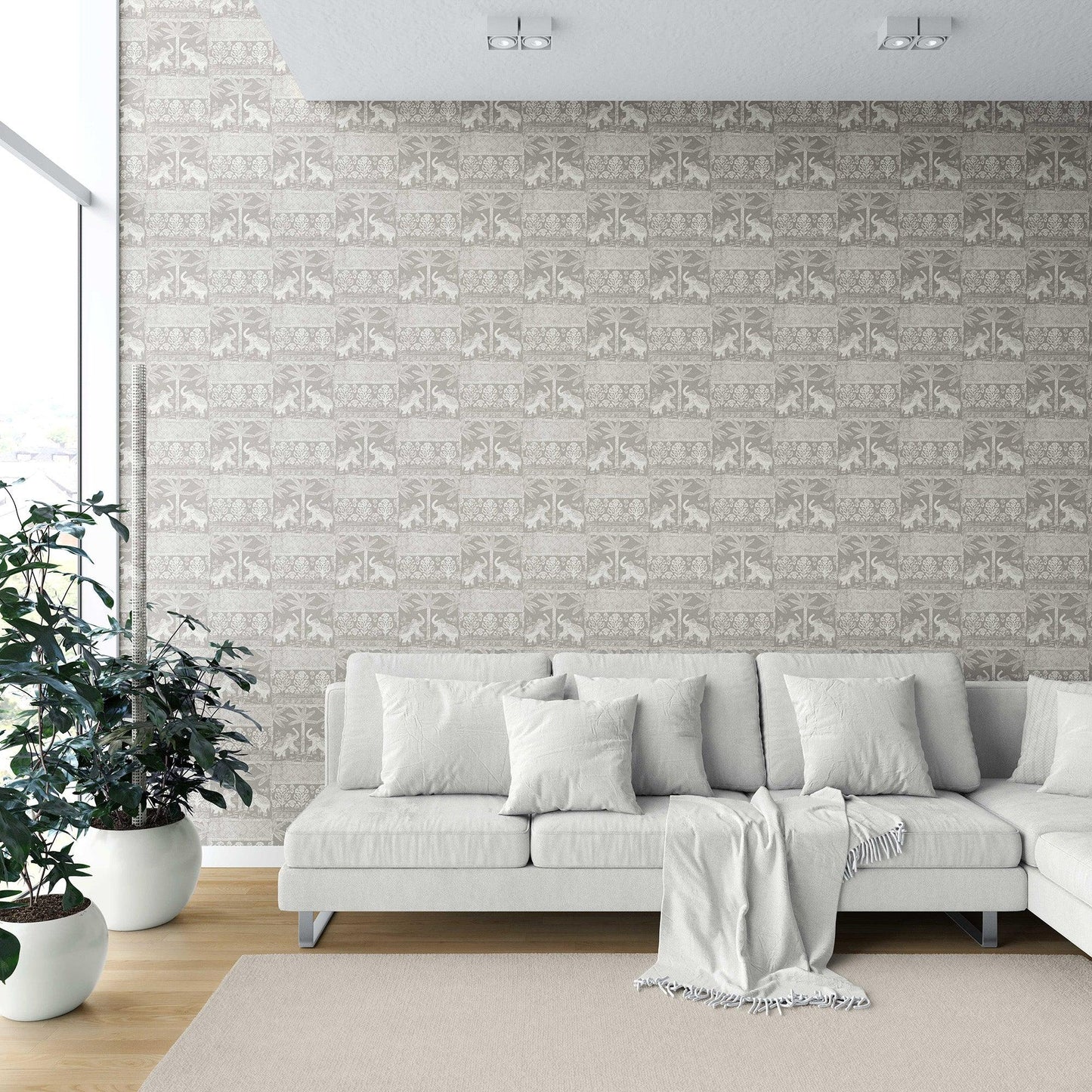 Elephant Grove Wallpaper - Dusted Cocoa