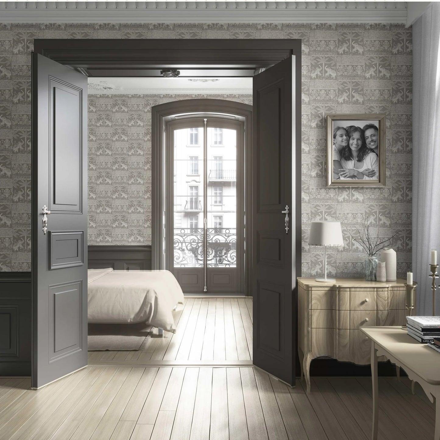 Elephant Grove Wallpaper - Dusted Cocoa