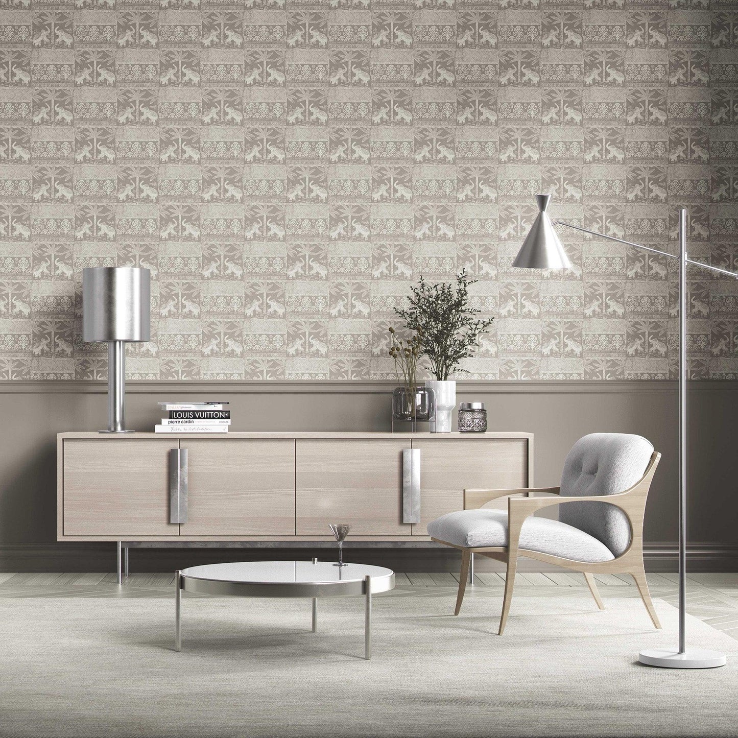 Elephant Grove Wallpaper - Dusted Cocoa