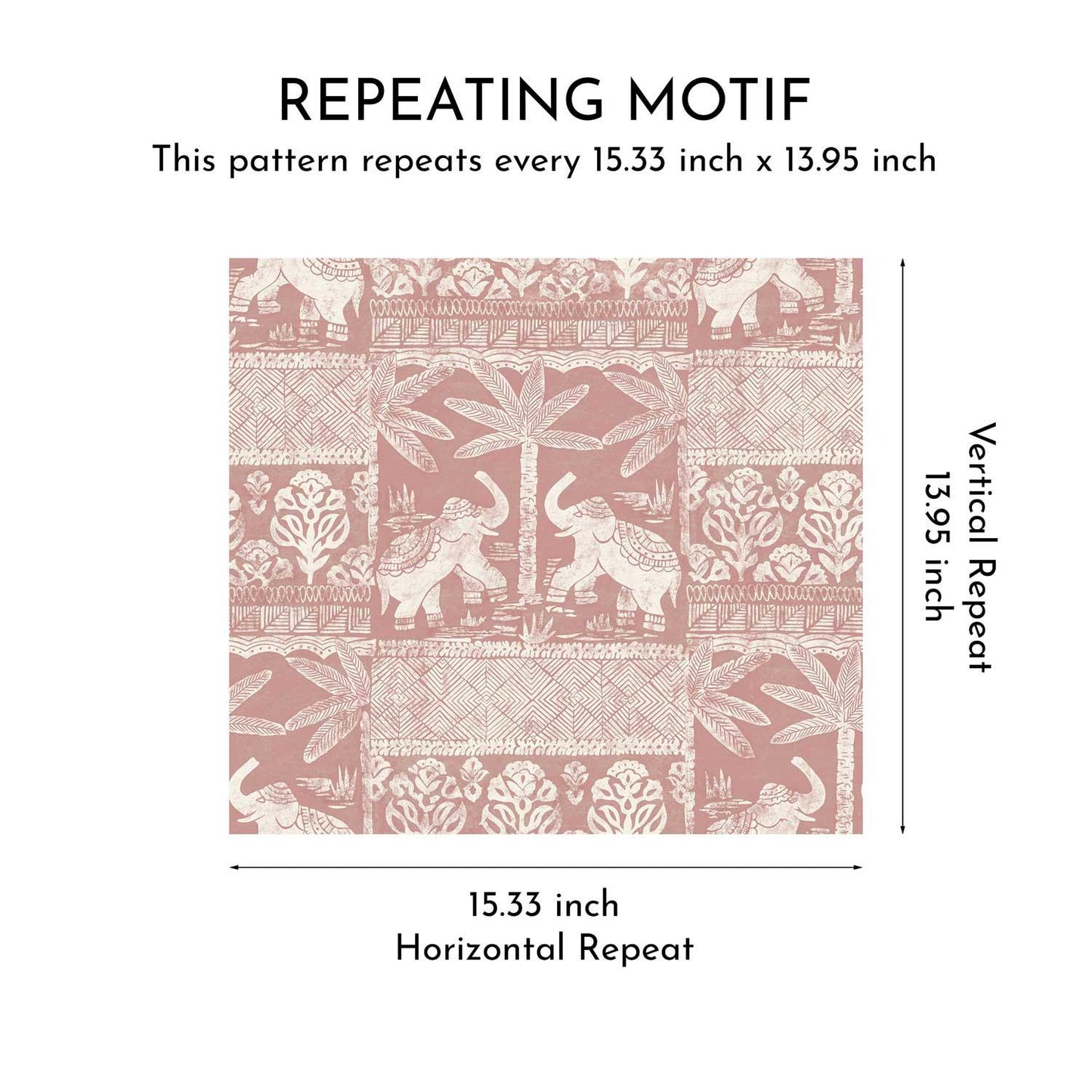 Elephant Grove Wallpaper - Blushed Mauve