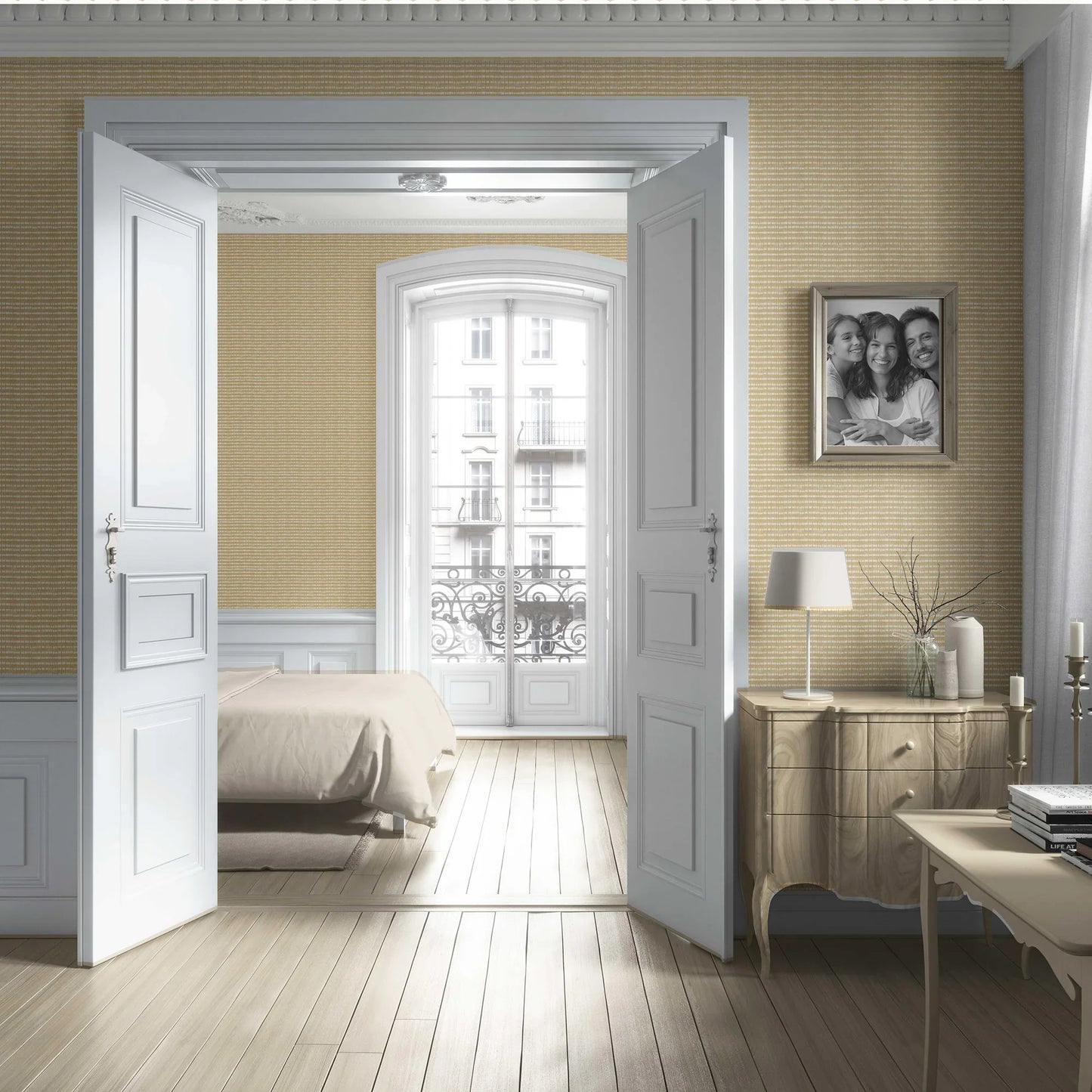Shibori Drift Wallpaper - Sandy Yellow