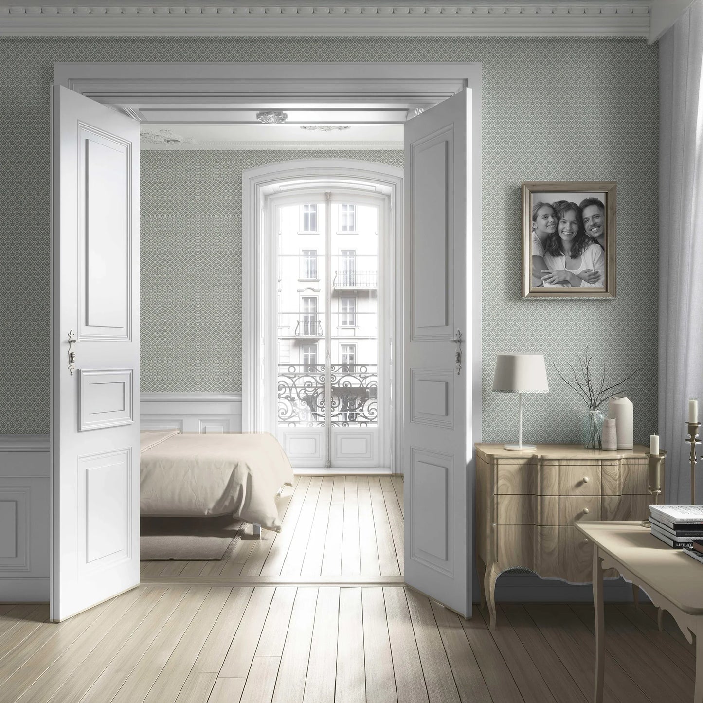 Haveli Harmony Wallpaper - Glacier Mist