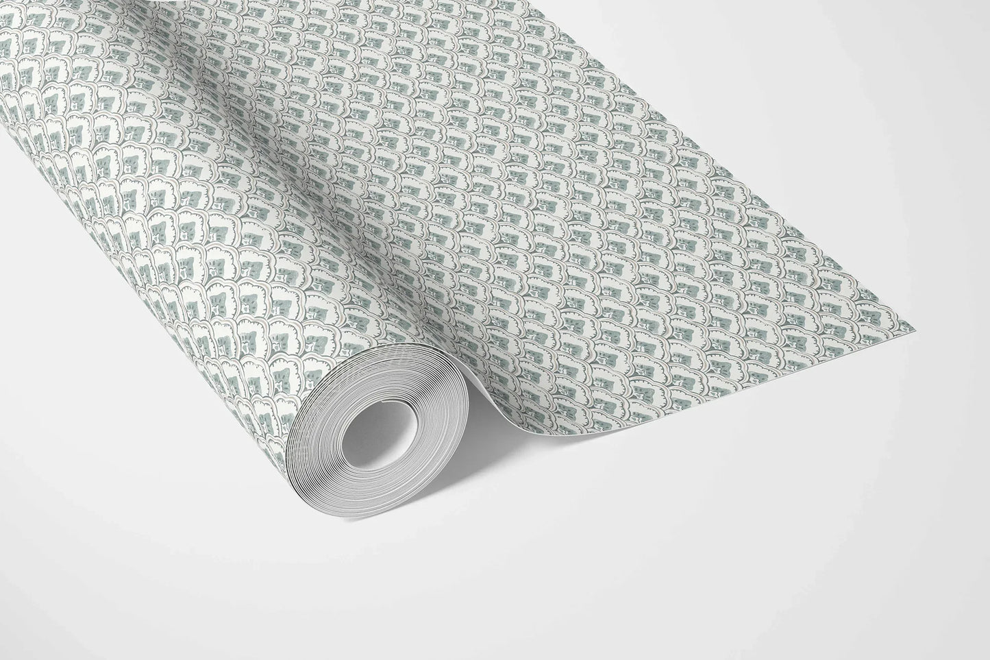 Regal Scallop Wallpaper - Teal Mirage