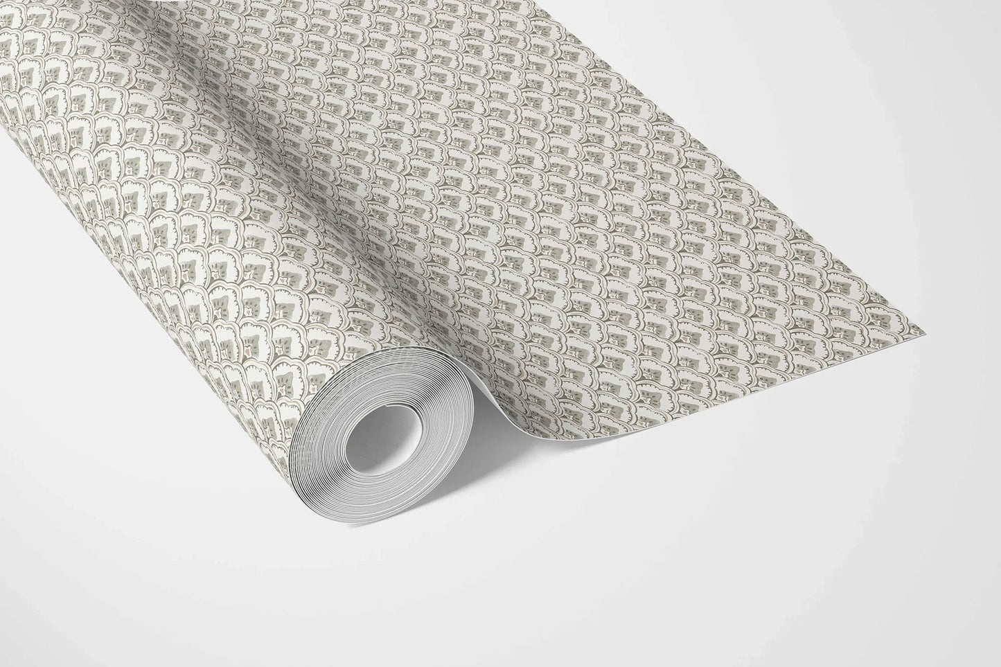 Regal Scallop Wallpaper - Olive Veil