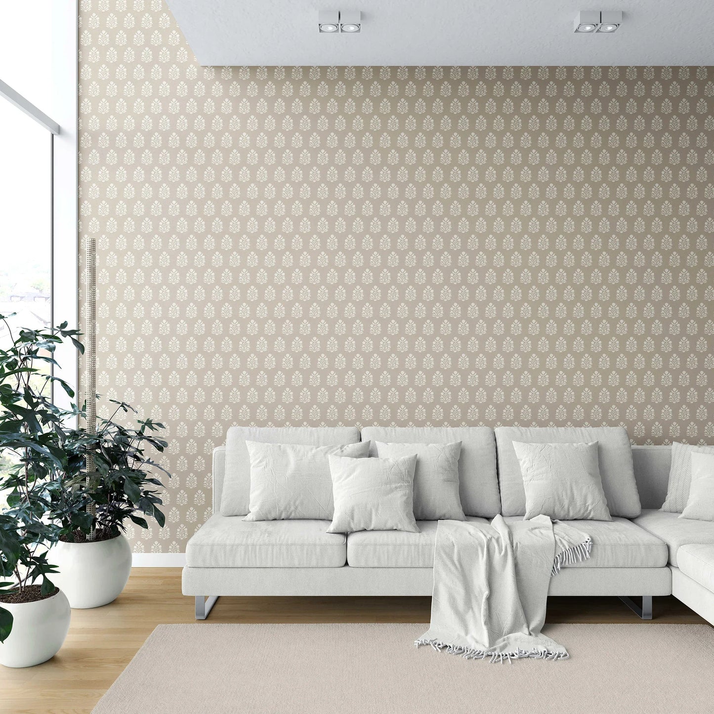 Verdant Boughs Wallpaper - Sand Biscuit