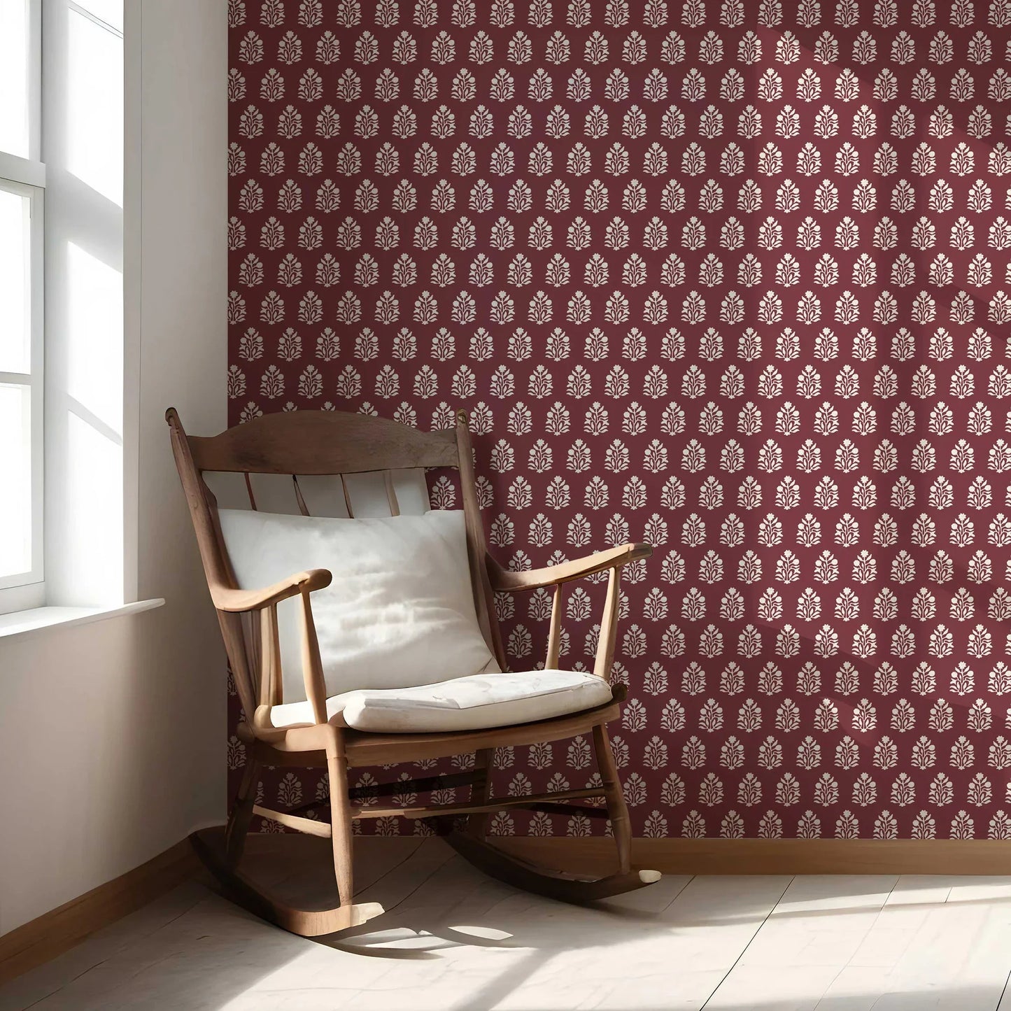 Verdant Boughs Wallpaper - Wine Blossom