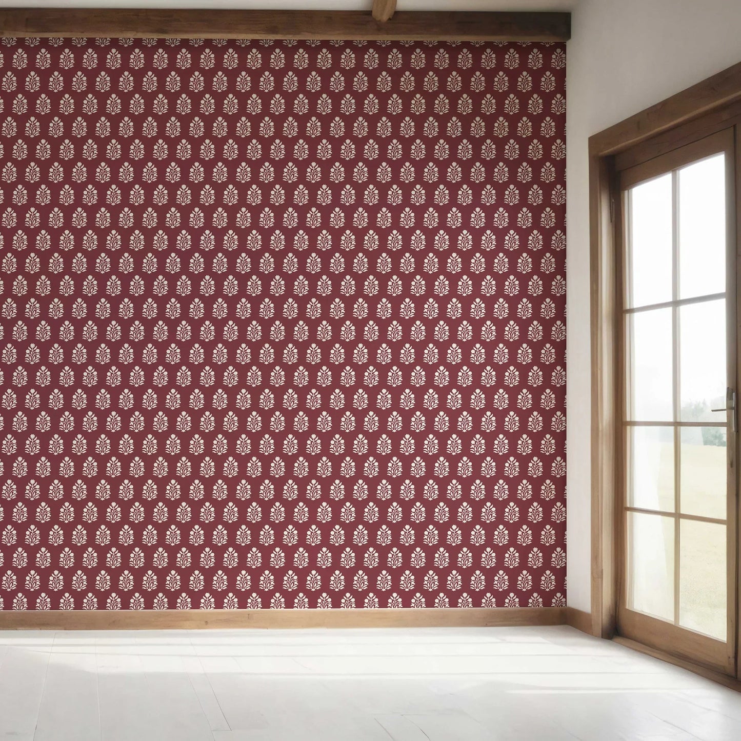 Verdant Boughs Wallpaper - Wine Blossom