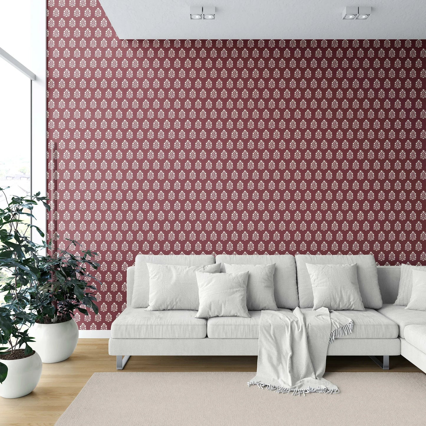 Verdant Boughs Wallpaper - Wine Blossom
