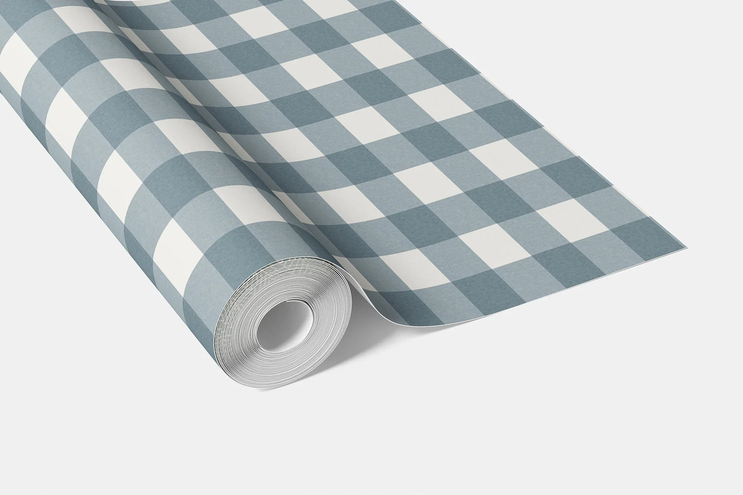 Bramwell Gingham Wallpaper - Blue Ash