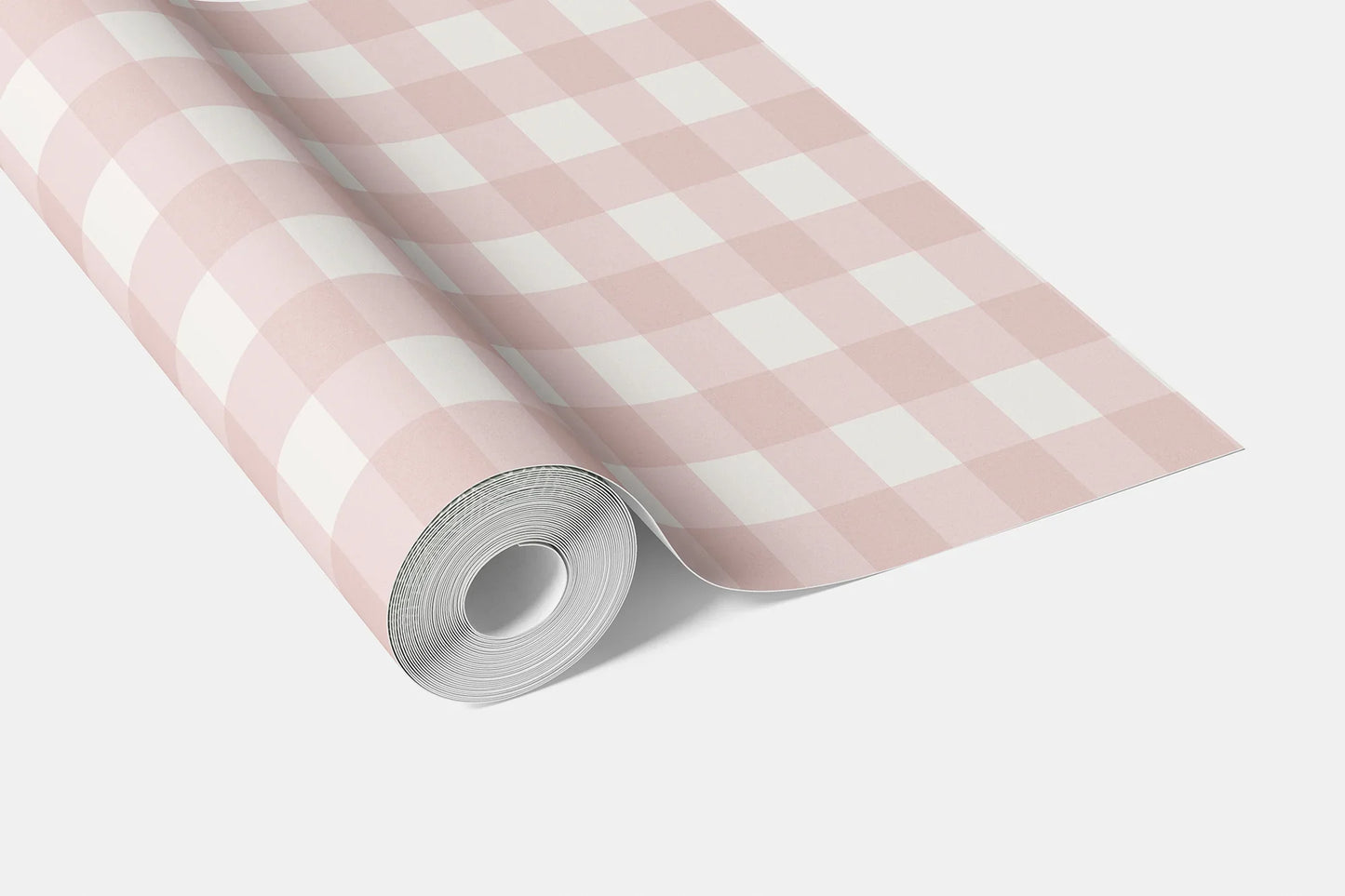 Bramwell Gingham Wallpaper - Blush Clay