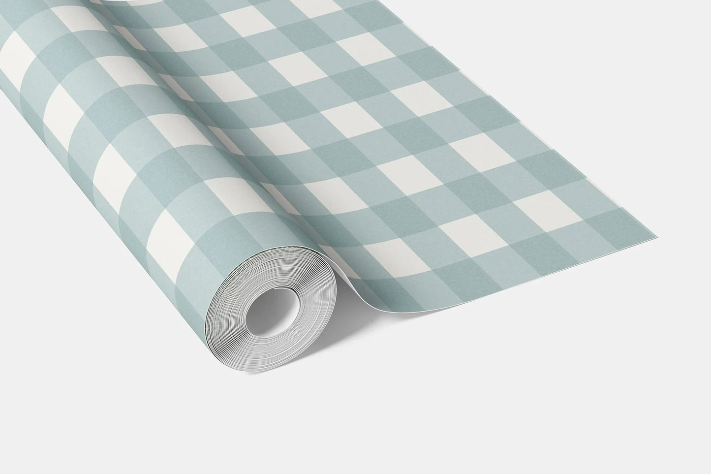 Bramwell Gingham Wallpaper - Sea Glass Blue