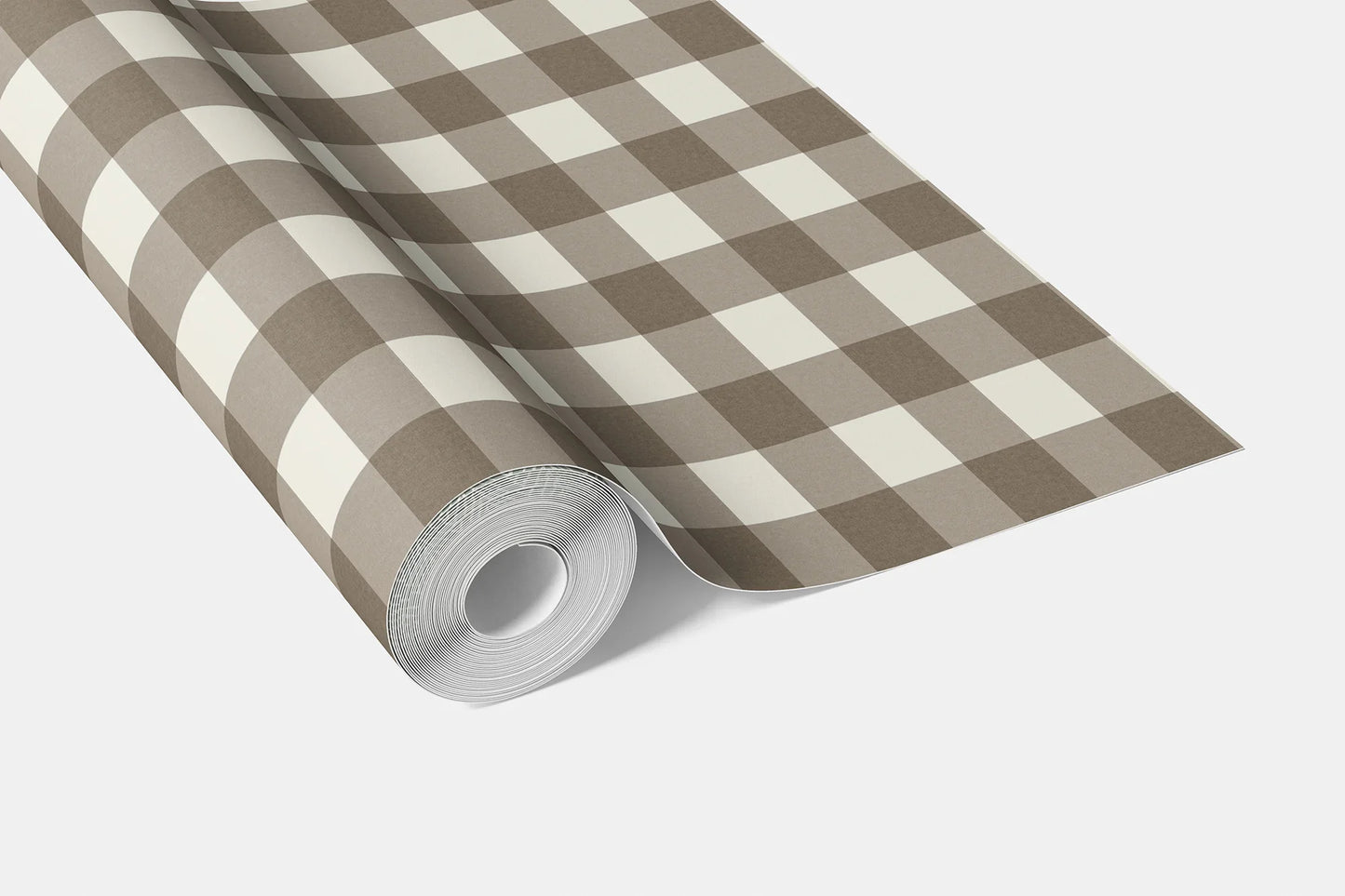 Bramwell Gingham Wallpaper - Weathered Taupe