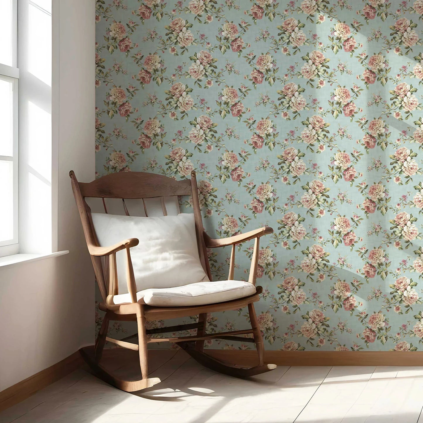 Ashbourne Manor Wallpaper - Vintage Teal