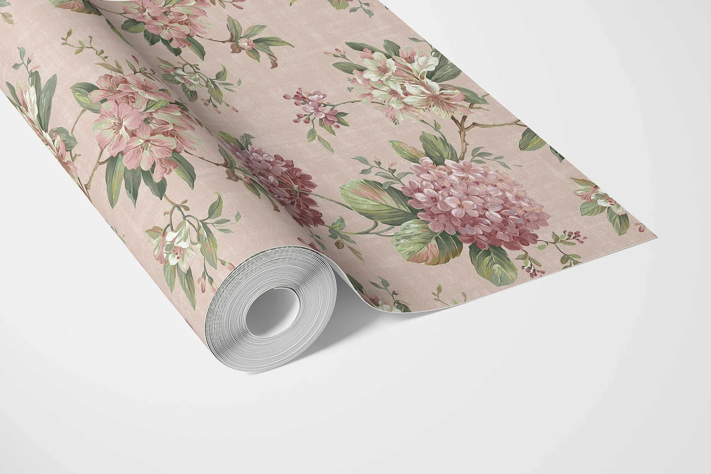 Hydrangea Hill Wallpaper - Dusty Rose