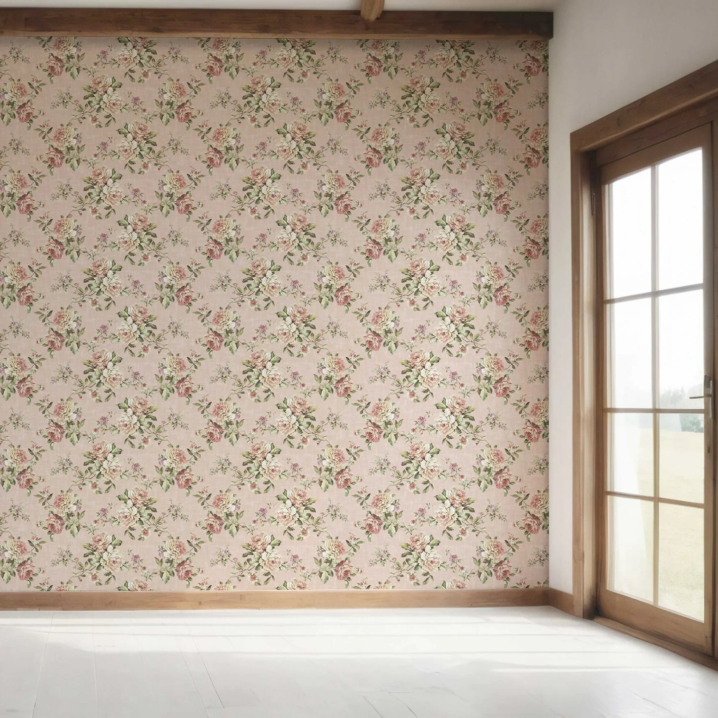 Ashbourne Manor Wallpaper - Blush Rose