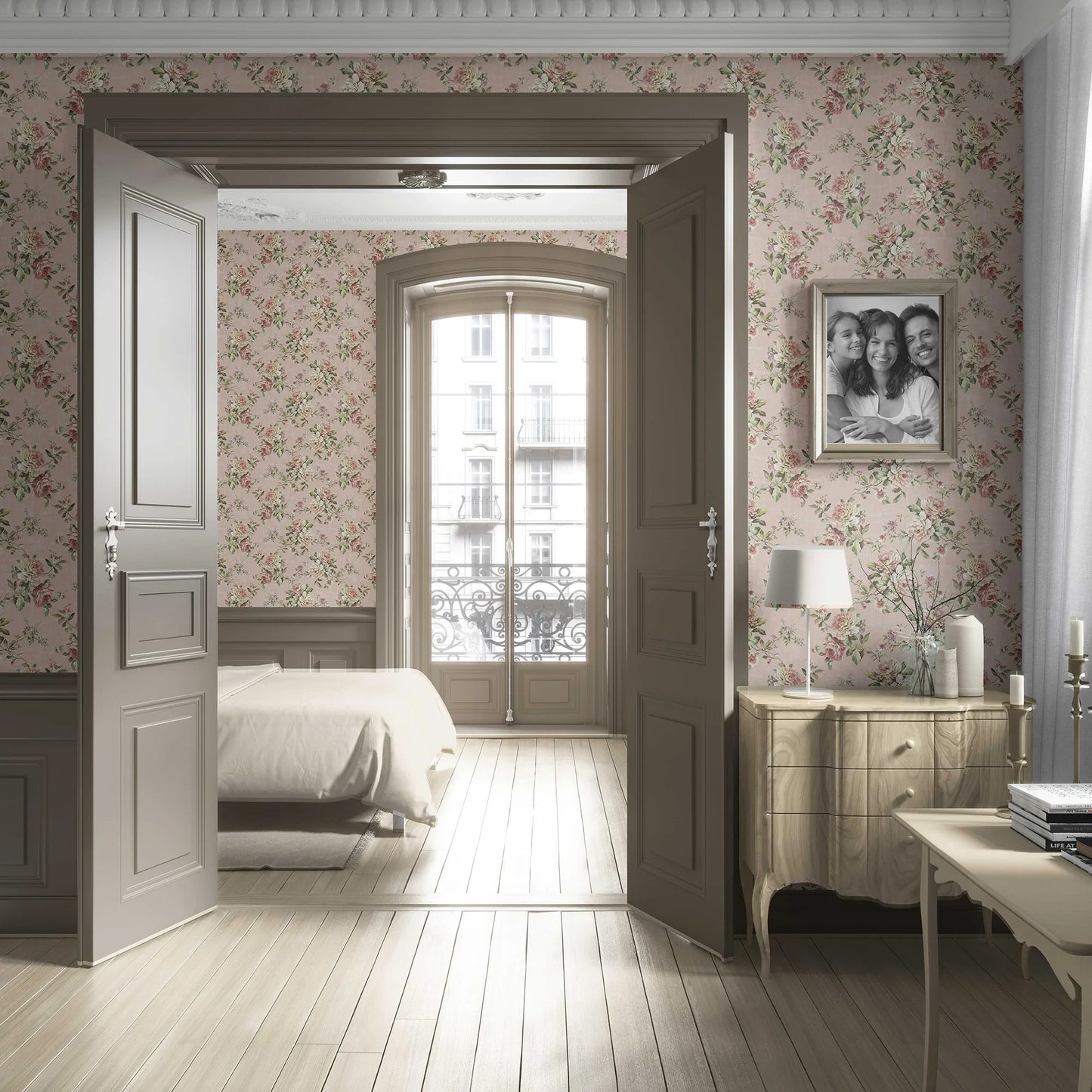 Ashbourne Manor Wallpaper - Blush Rose