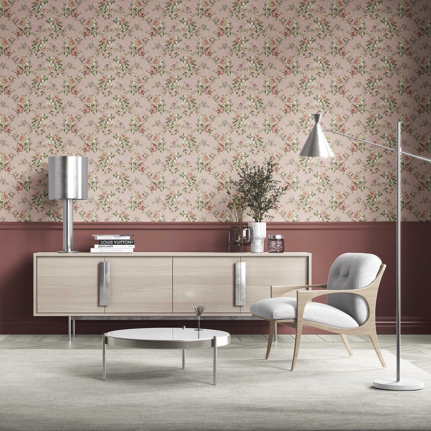Ashbourne Manor Wallpaper - Blush Rose